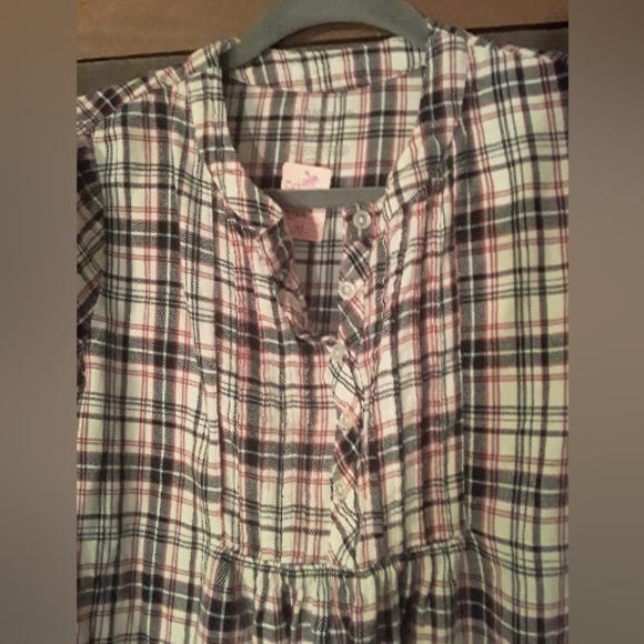 Croft &Barrow XL Plaid Adorable Long Sleeve Nightgown - Picture 8 of 10